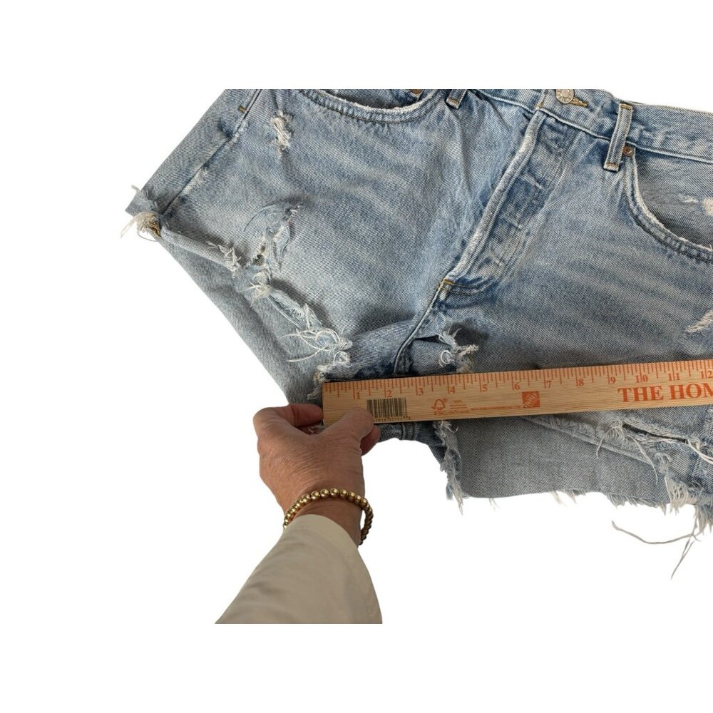 Agolde Shorts Womens 30 Parker Cutoff Distressed Denim  in Swapmeet Light Wash - Picture 9 of 9